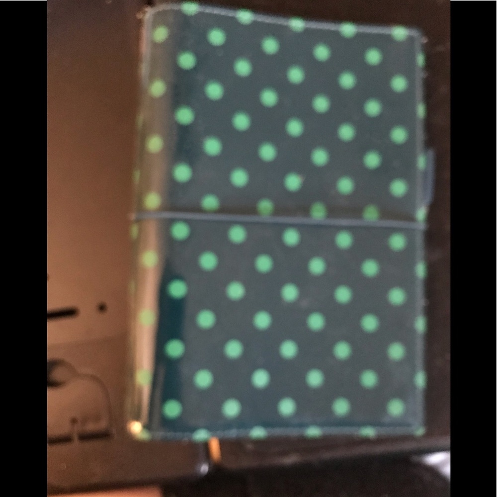 Filo Fax green polka dot personal size